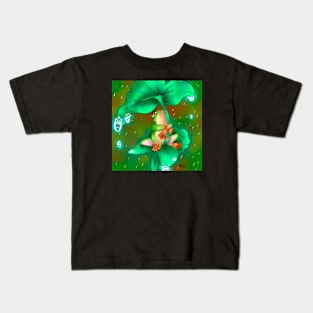 Frog and rain Kids T-Shirt